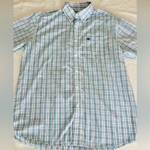 Wrangler Button Down Shirt Men’s Size Large Short Sleeve Cotton Poly